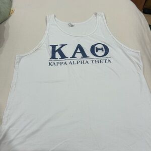 Bella Canvas White Tank Top with Navy KAO Kappa Alpha Theta Print